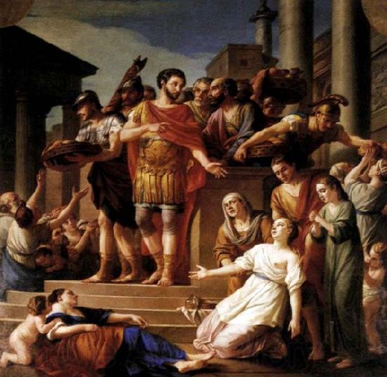 Joseph Marie Vien Marcus Aurelius Distributing Bread to the People